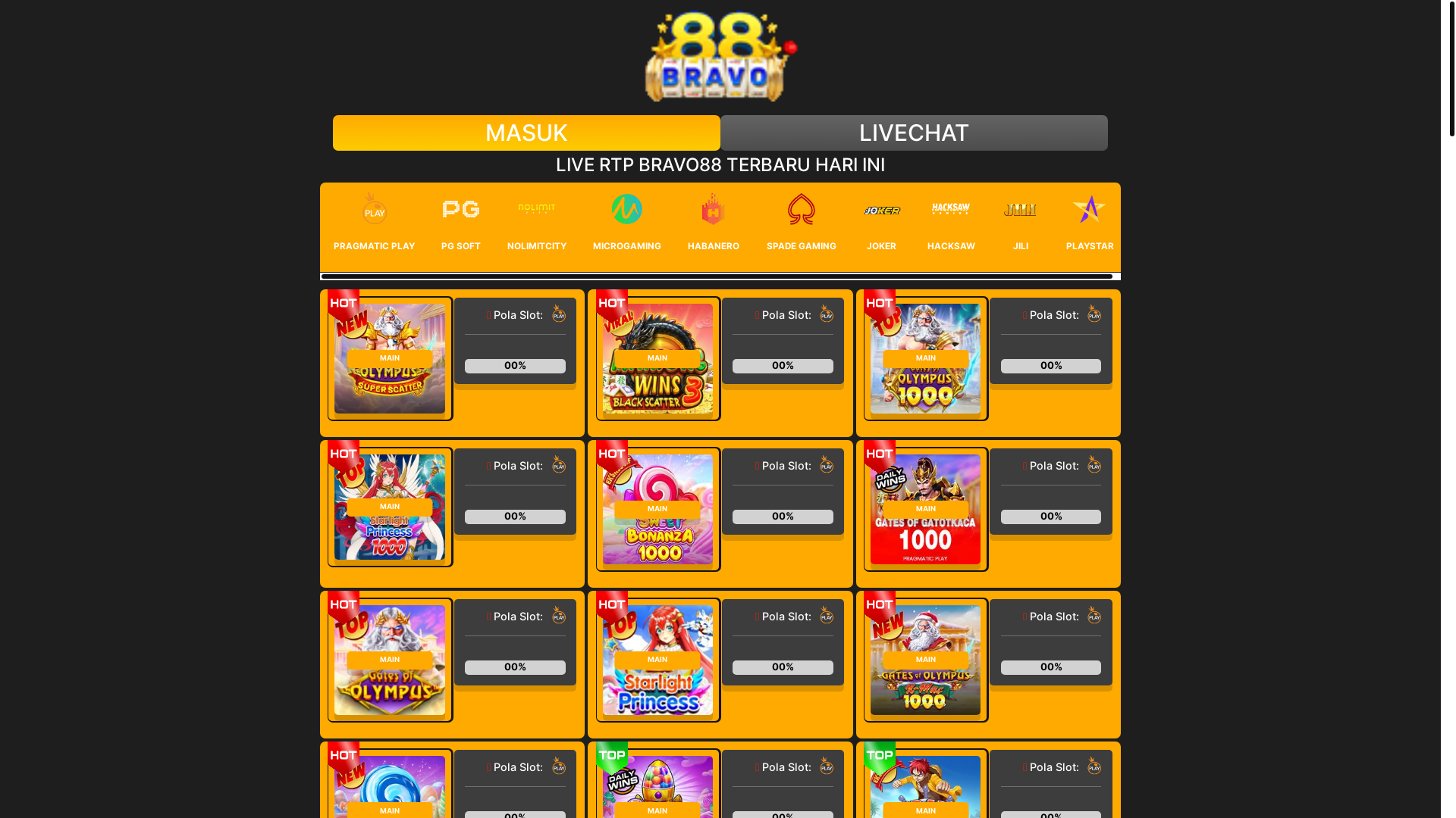 website screenshot of https://rtpbravo4.top/