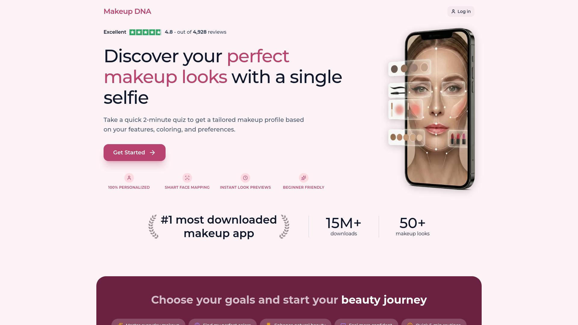 website screenshot of https://makeupdna.ai/