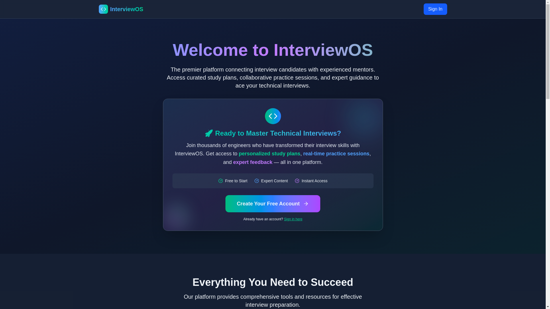 website screenshot of https://interviewpro.club/