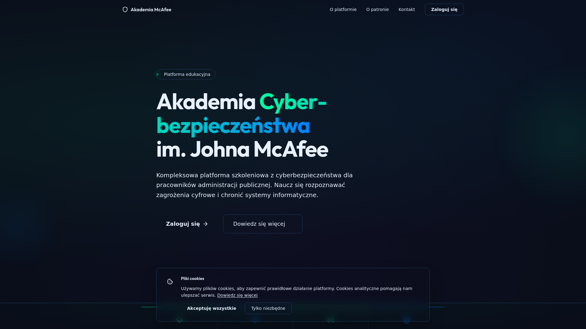 website screenshot of https://akademia-mcafee.pl/
