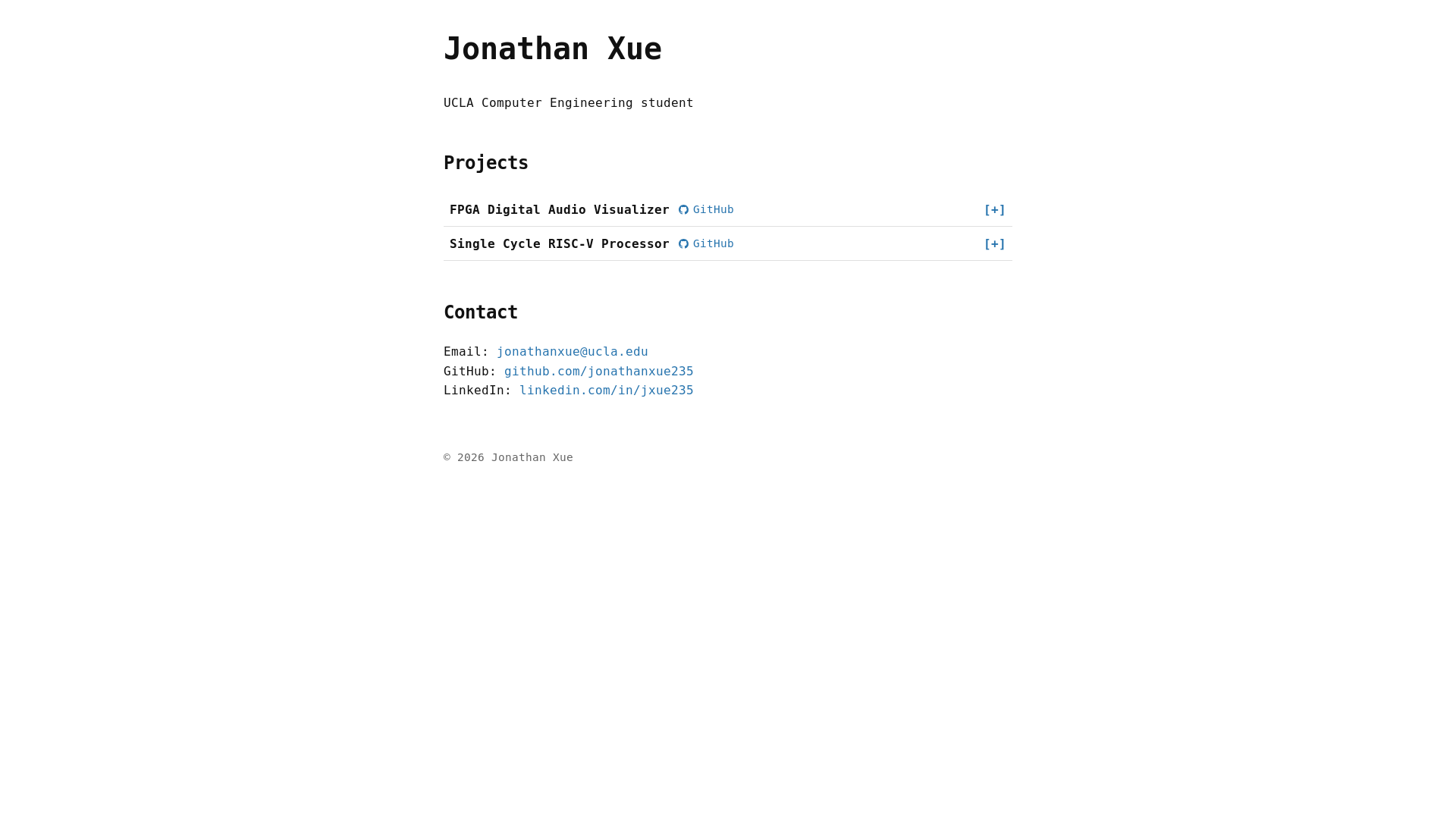 website screenshot of https://jonathanxue-dev.pages.dev/