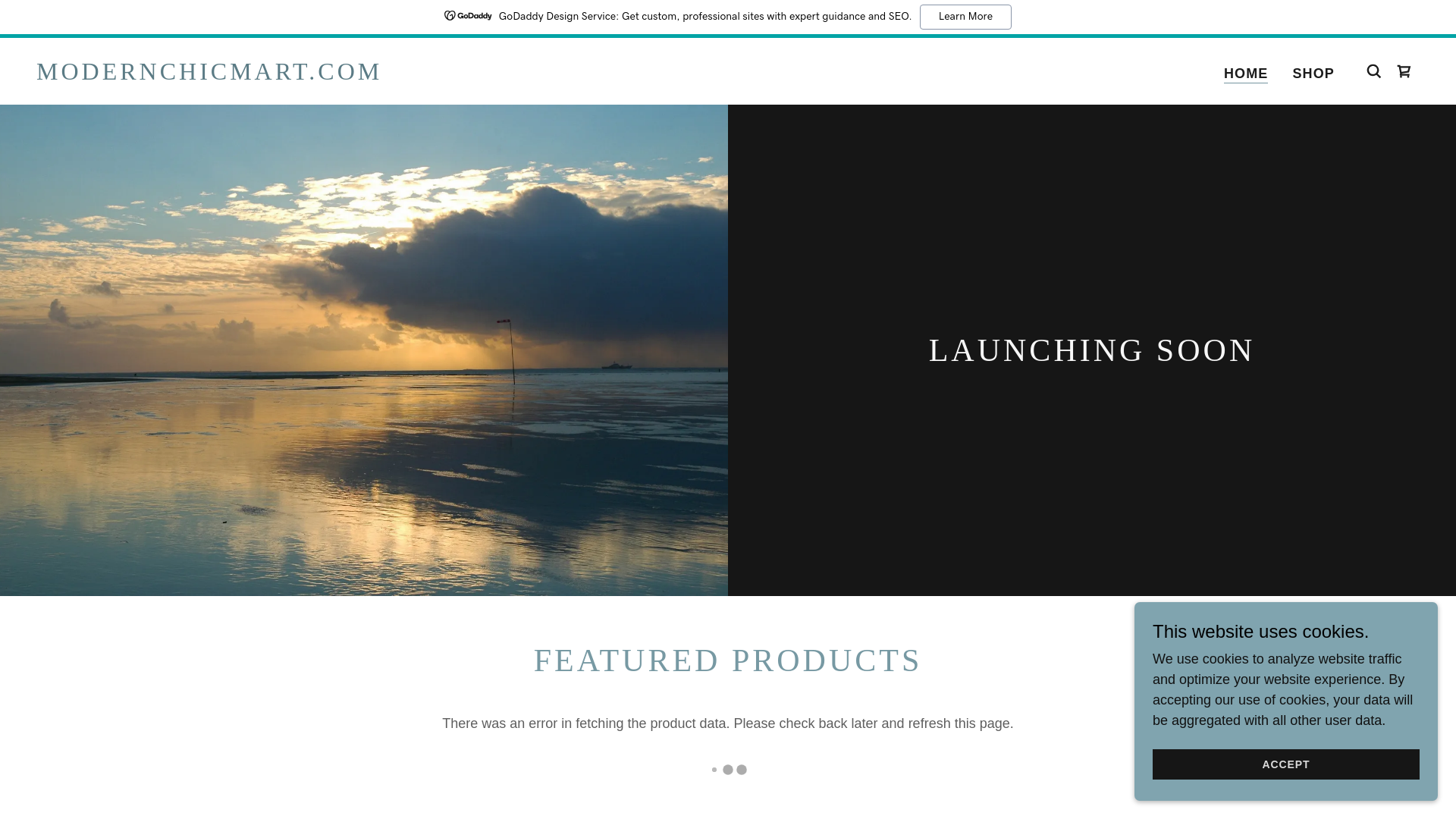 website screenshot of https://modernchicmart.com/