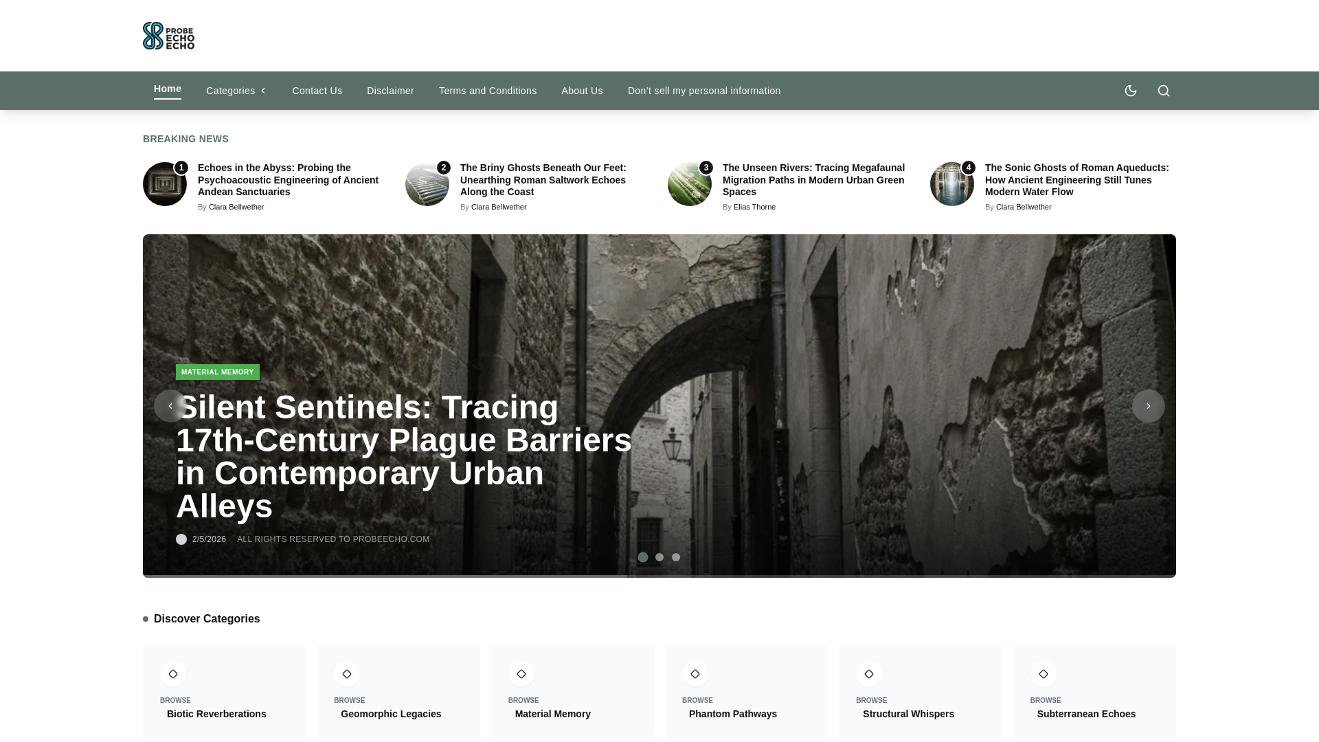 website screenshot of https://probeecho.com/