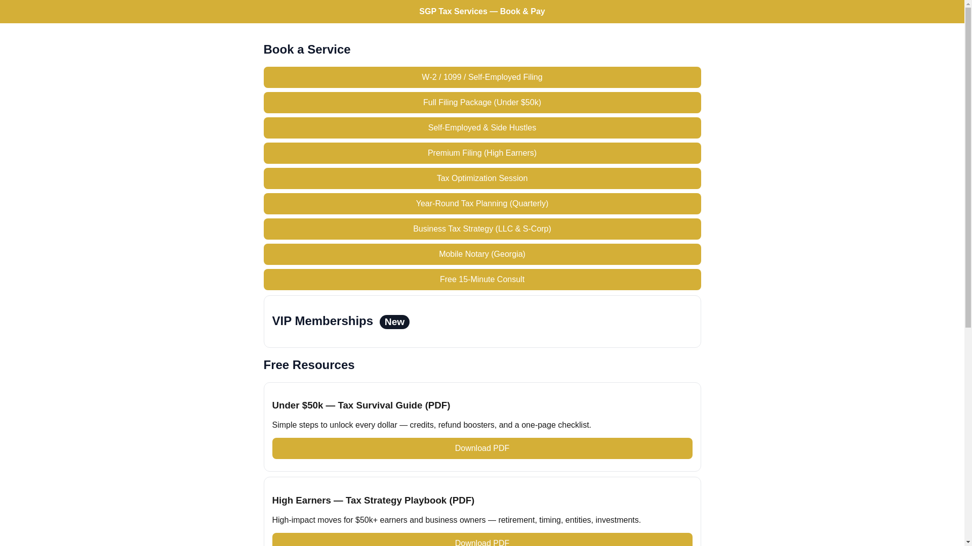 website screenshot of https://sgptaxservicesllc.com/
