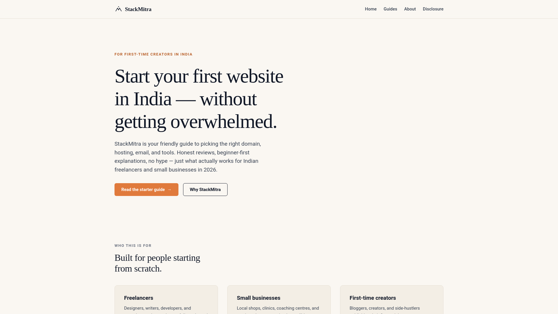 website screenshot of https://stack-mitra.pages.dev/