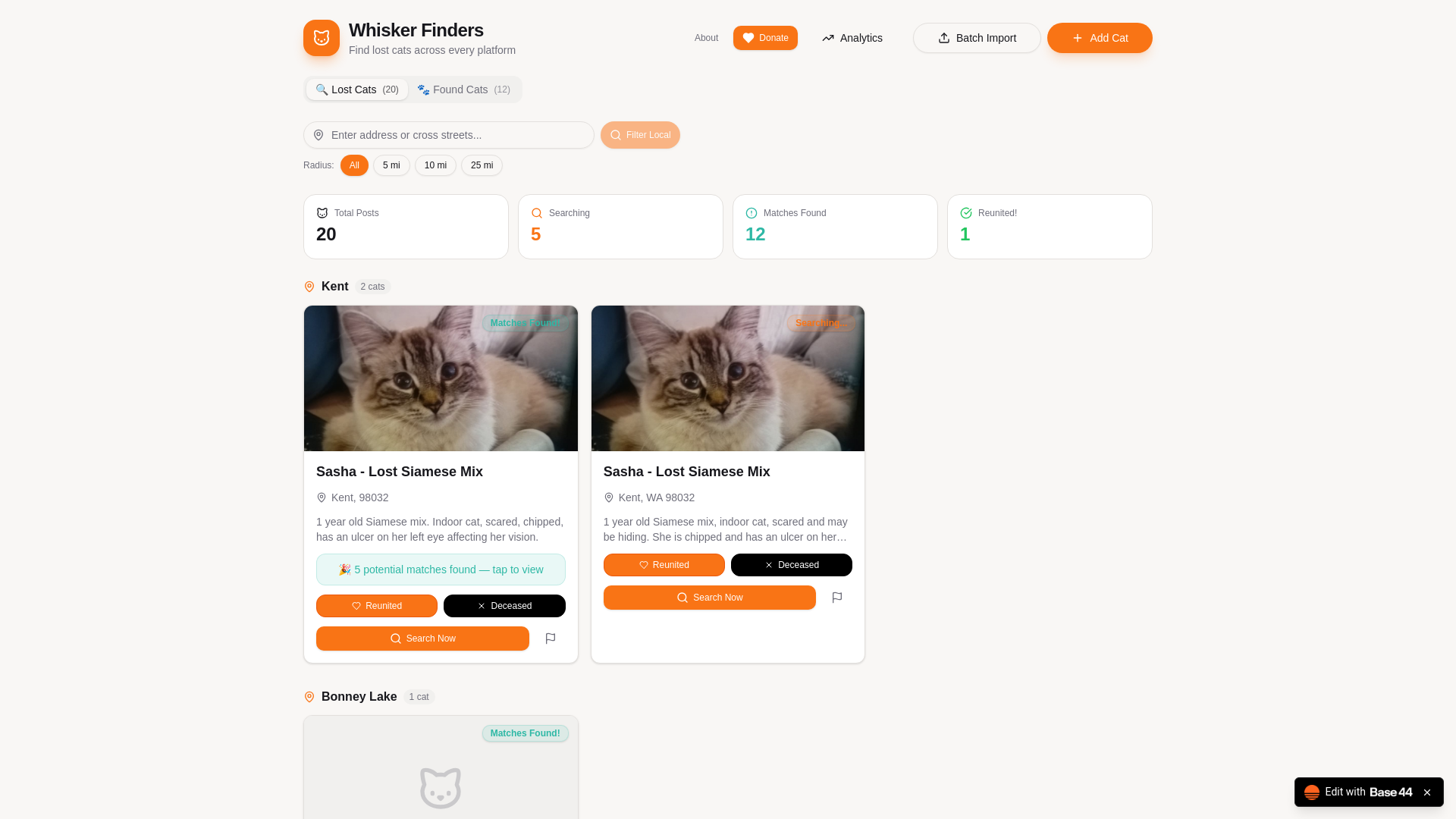 website screenshot of https://wacasinotracker.com/