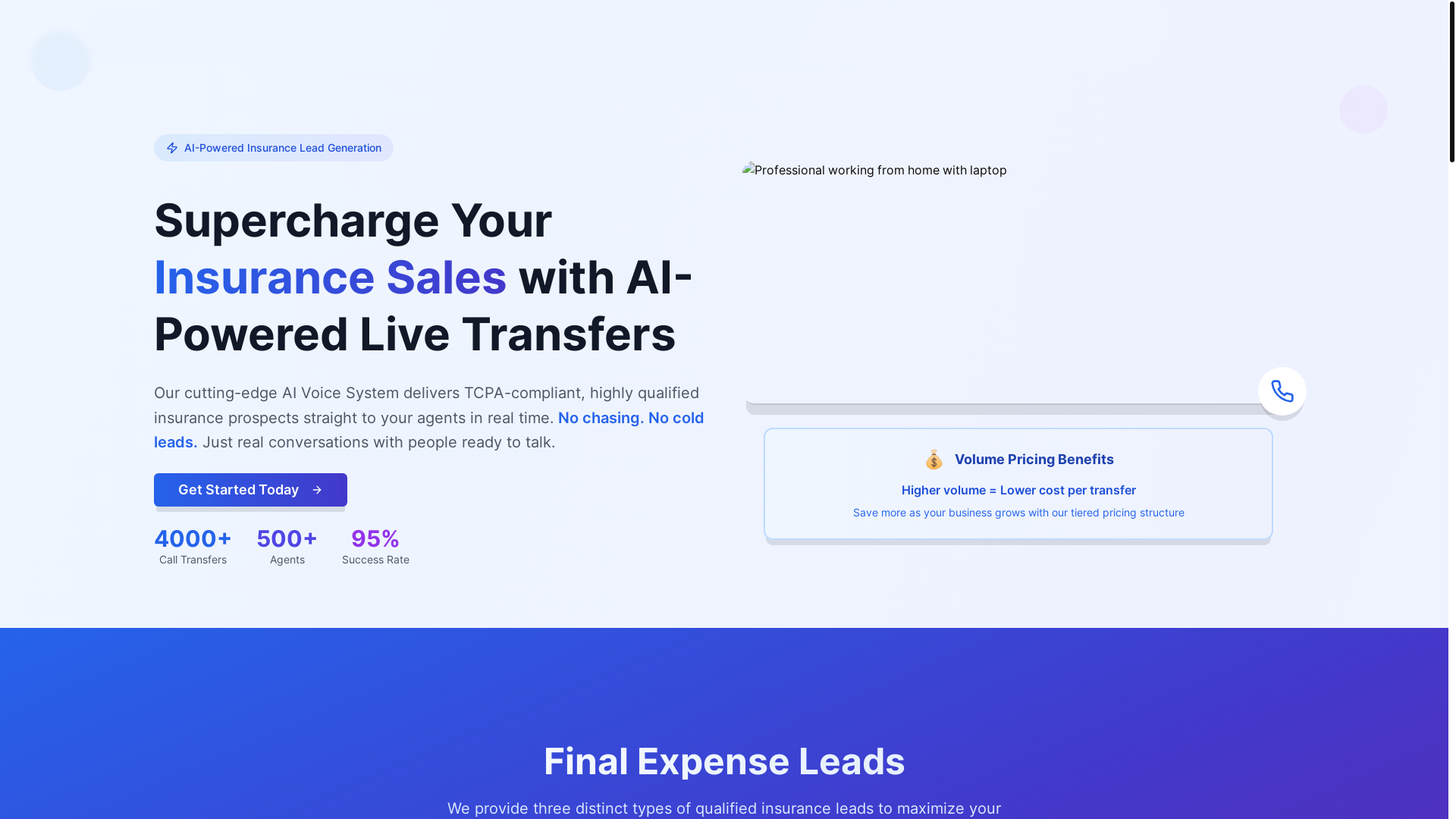 website screenshot of https://bestinsurancecalls.co/