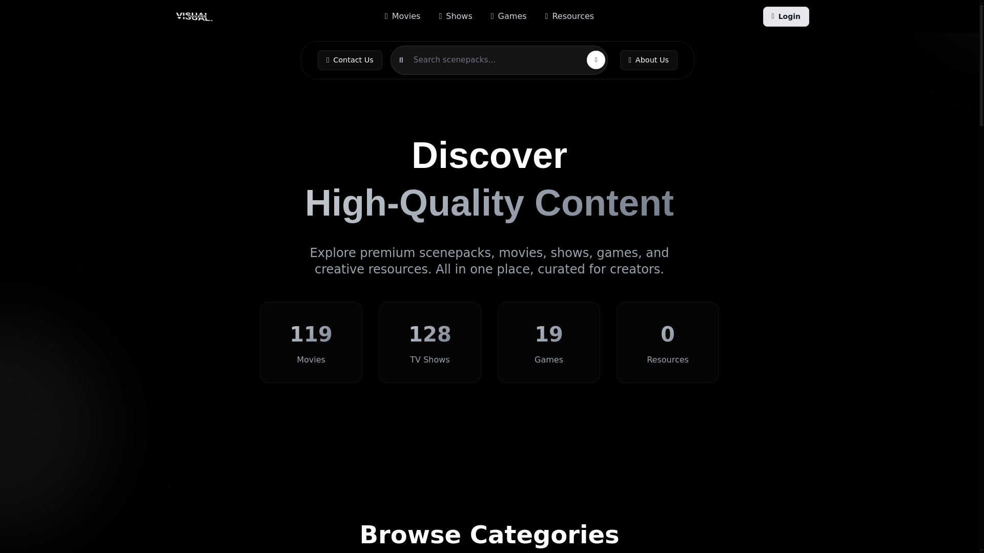 website screenshot of https://vlscenepacks.com/