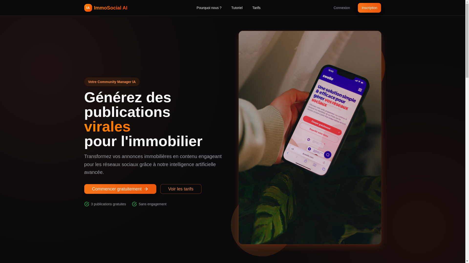 website screenshot of https://immosocialai.com/