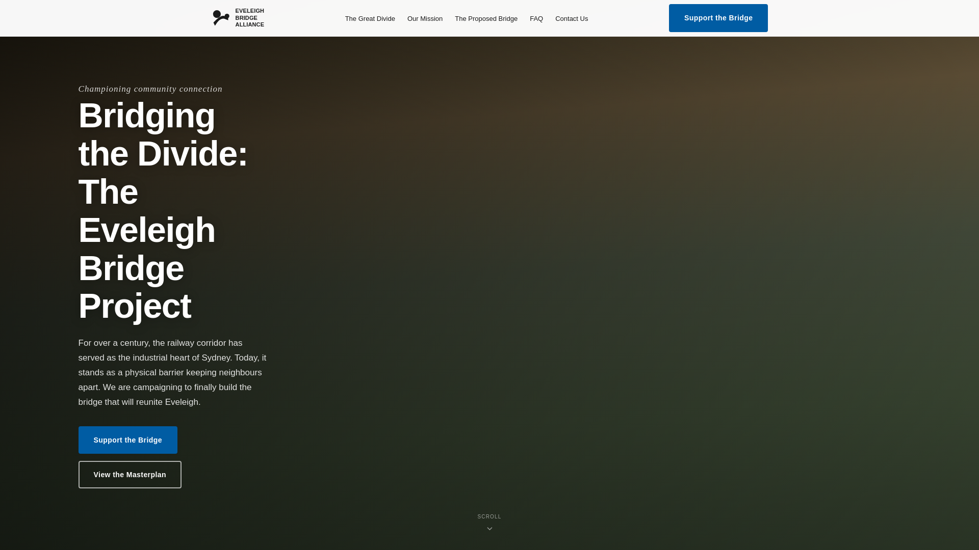 website screenshot of https://eveleighbridgealliance.au/