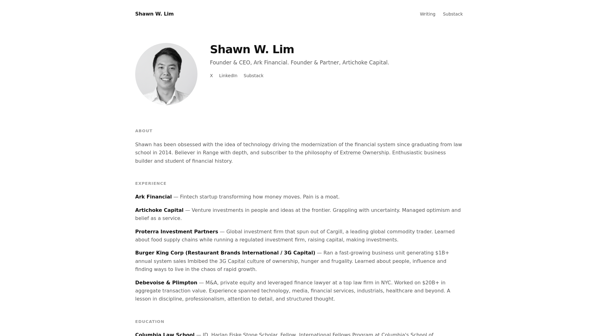 website screenshot of https://shawnwlim-com.pages.dev/