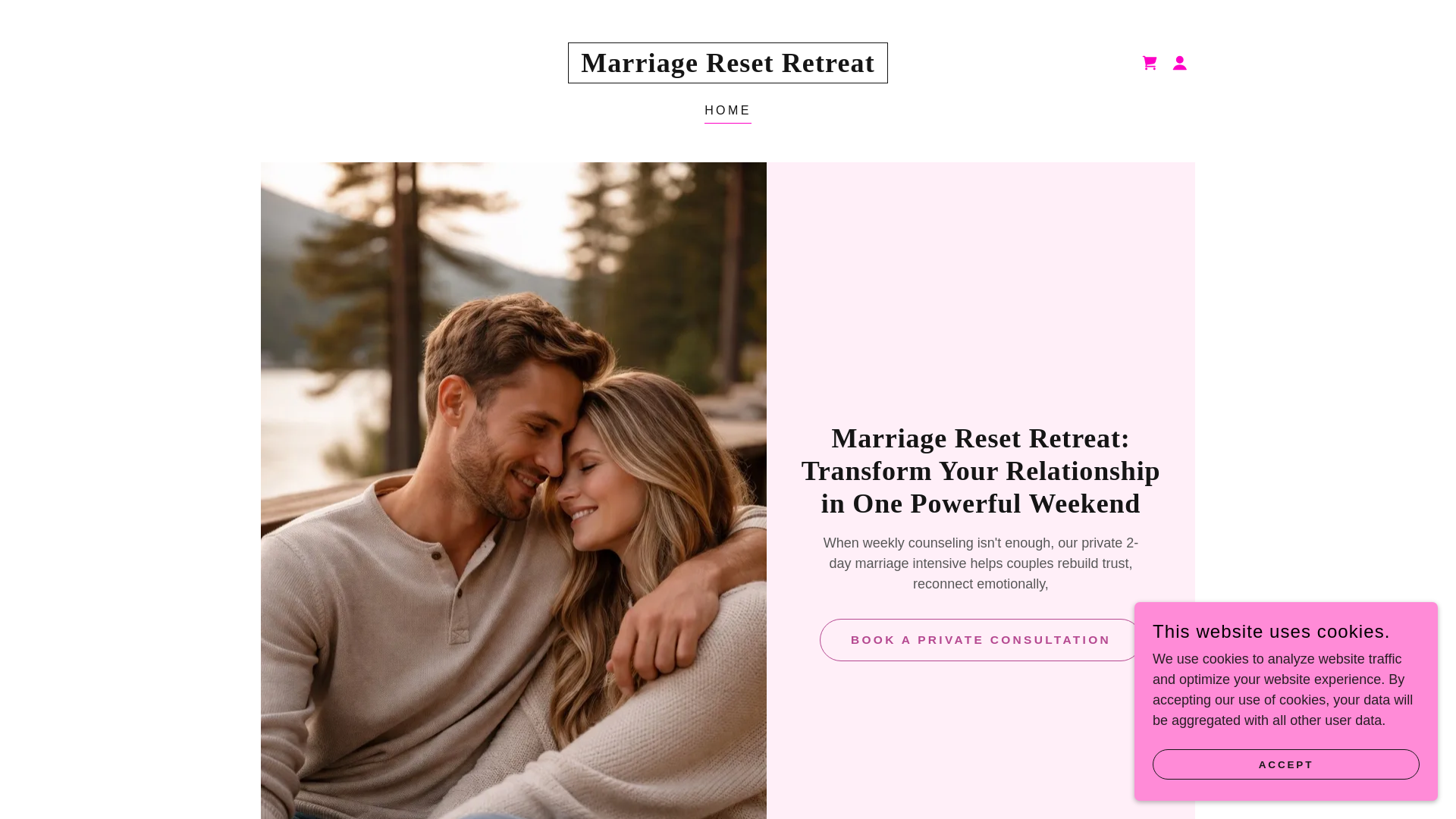 website screenshot of https://marriageresetretreat.com/