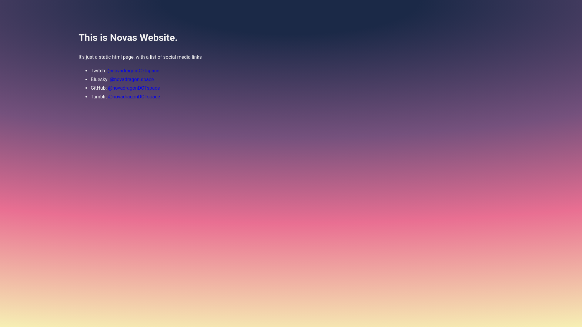 website screenshot of https://novadragon-space.pages.dev/