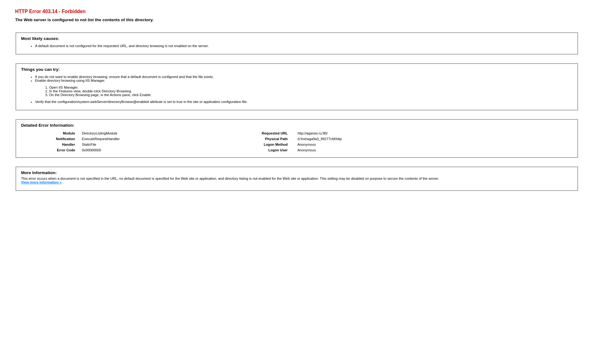 website screenshot of https://aganes.ru/