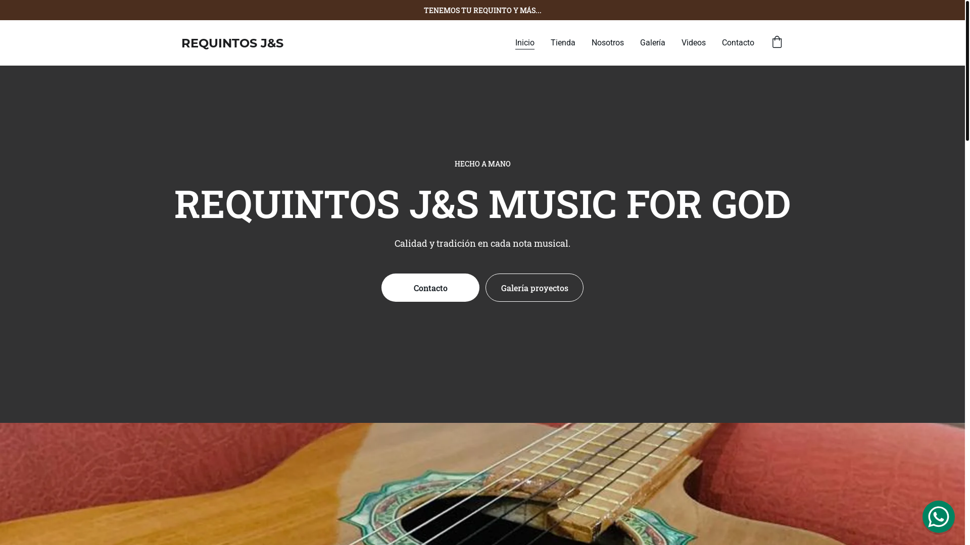 website screenshot of https://requintosmusicforgod.com/