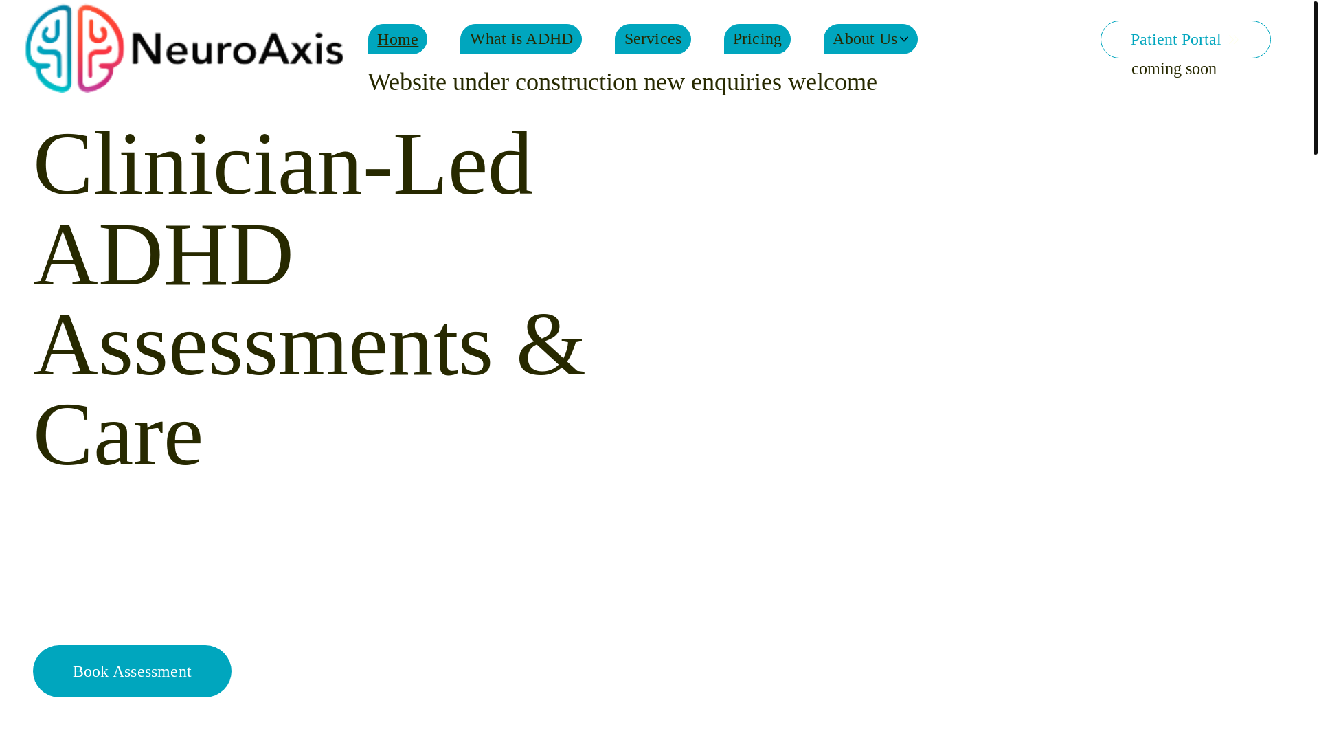 website screenshot of https://neuroaxis-adhd.net/