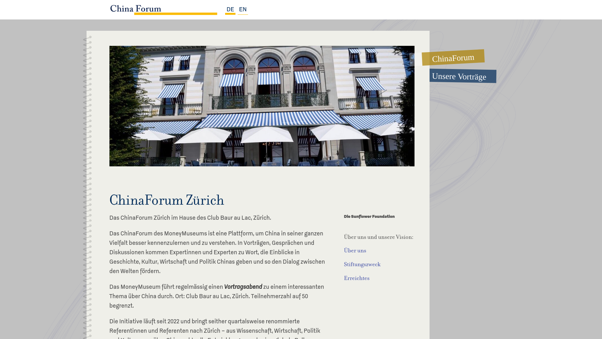 website screenshot of https://chinaforumzuerich.org/