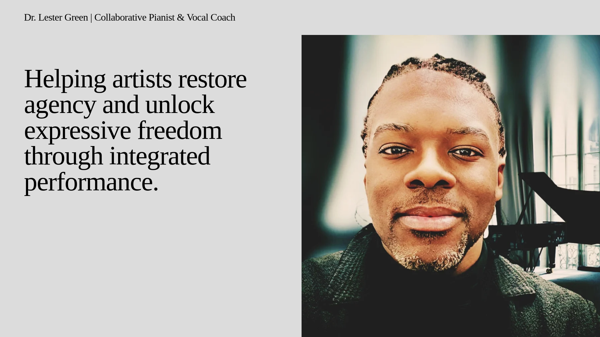 website screenshot of https://lestergreen.com/