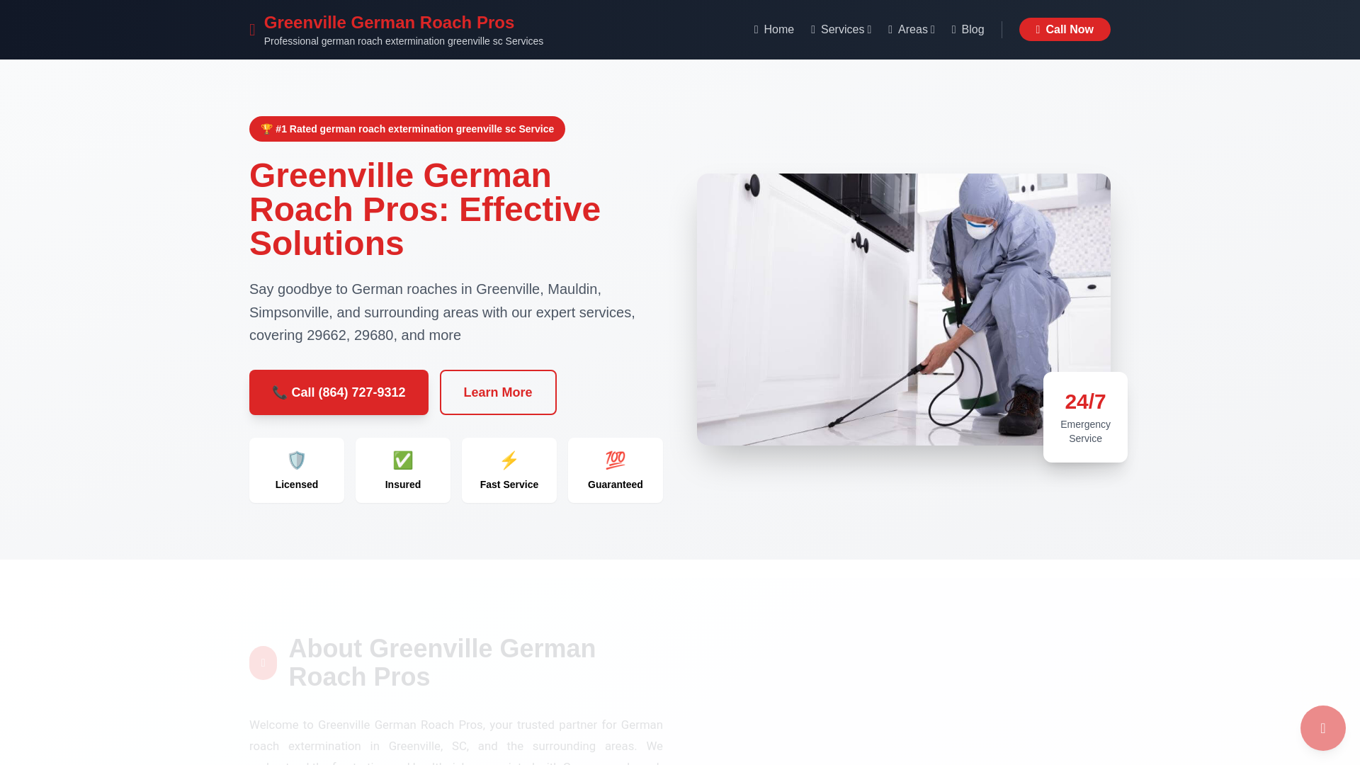 website screenshot of https://greenville-german-roach-pros.pages.dev/