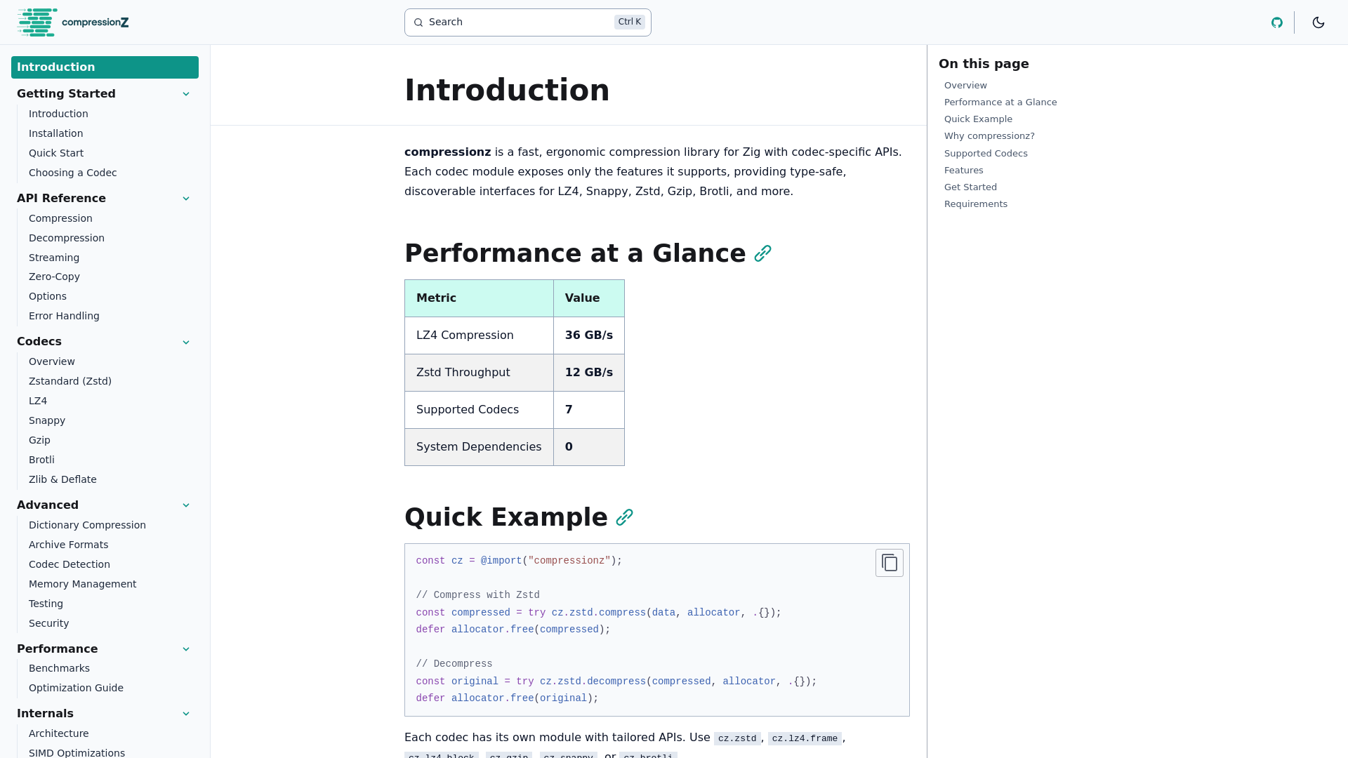 website screenshot of https://compressionz.pages.dev/