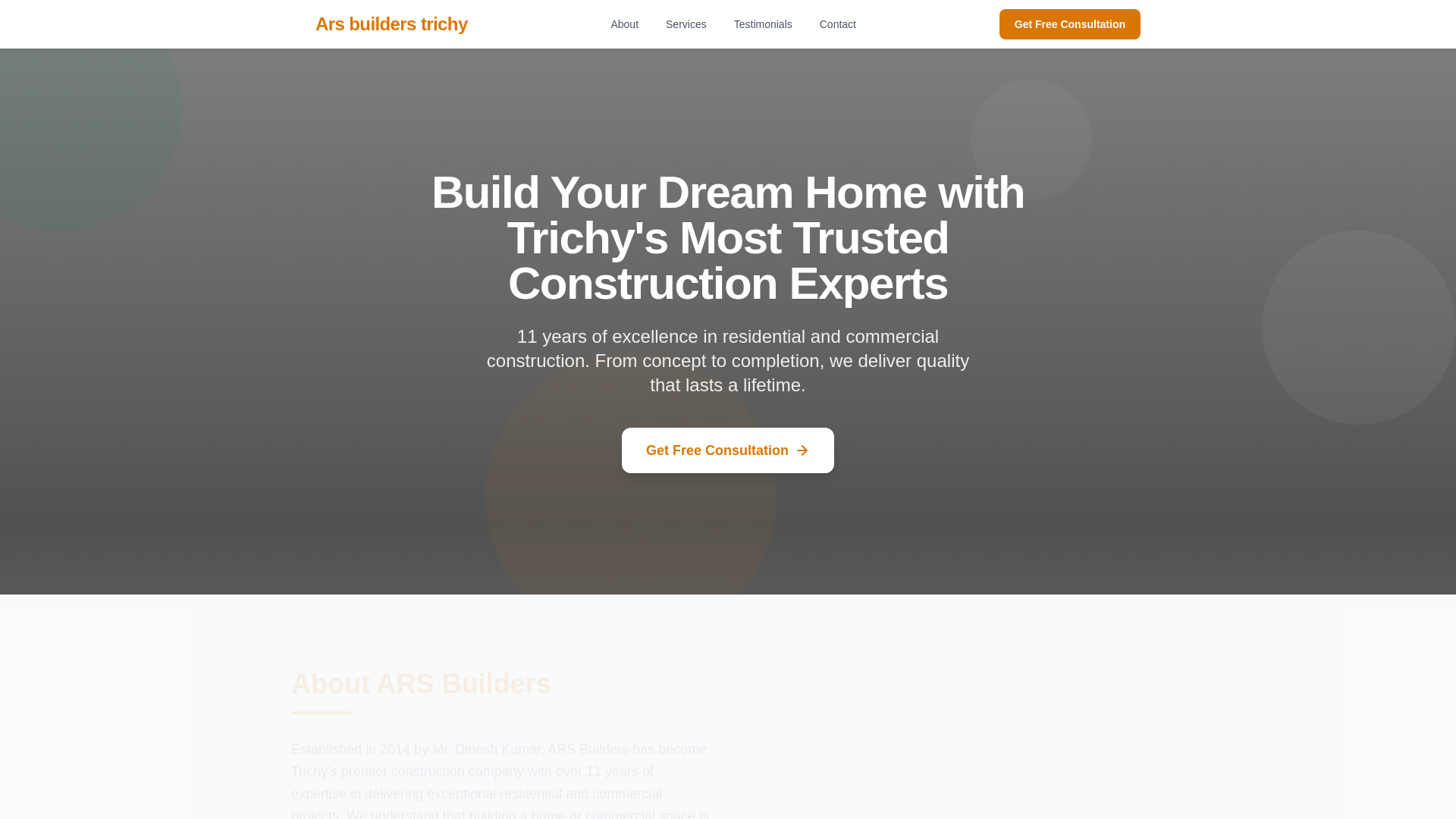 website screenshot of https://site-ars-builders-trichy-d28b19.pages.dev/