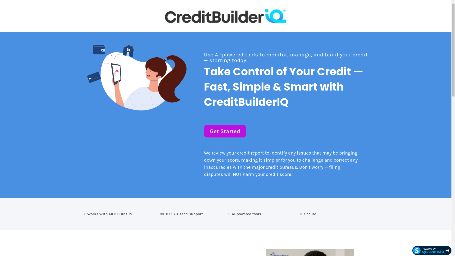 website screenshot of https://ubcreditscore.systeme.io/identityiq