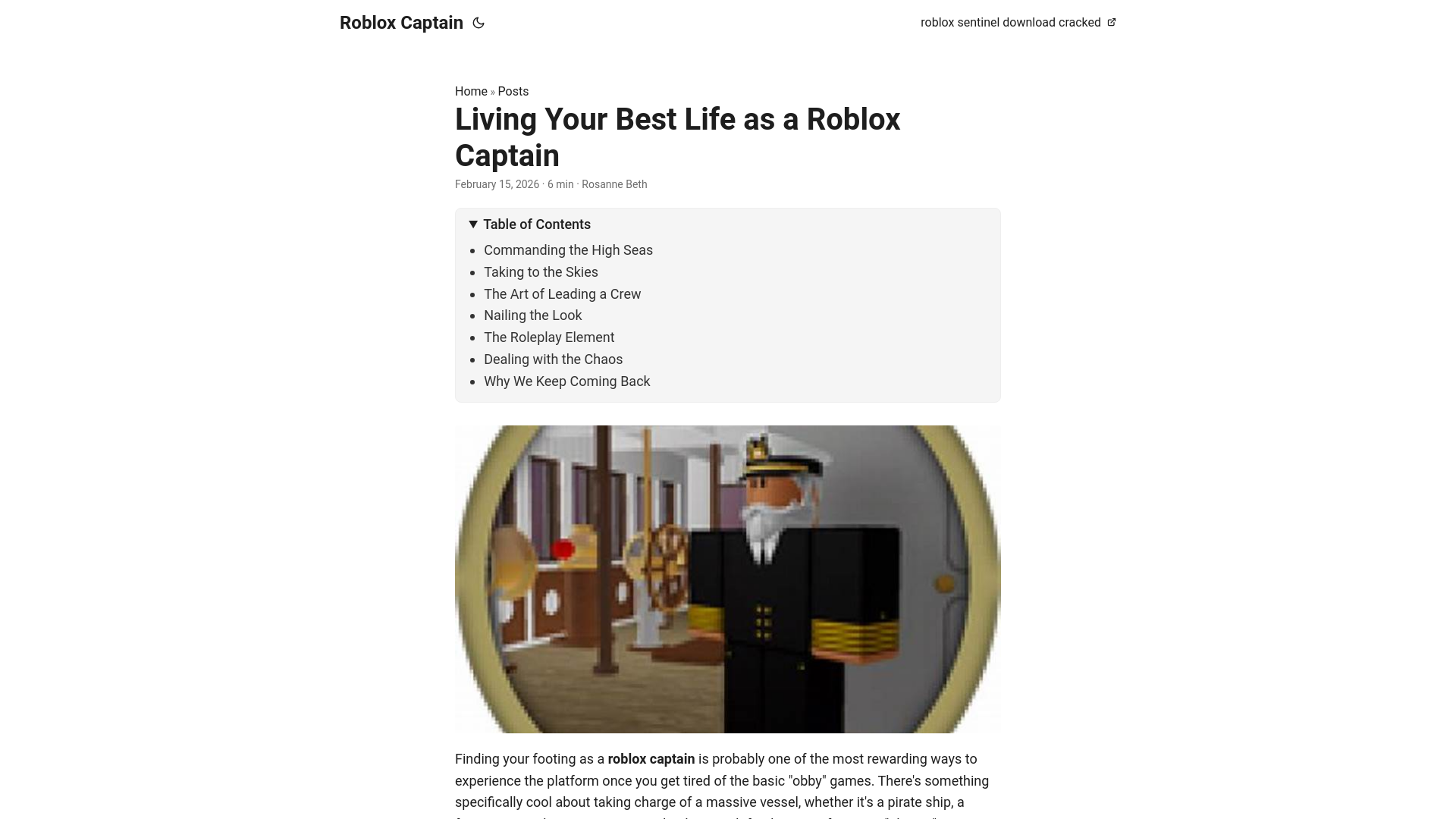 website screenshot of https://roblox-captain.pages.dev/