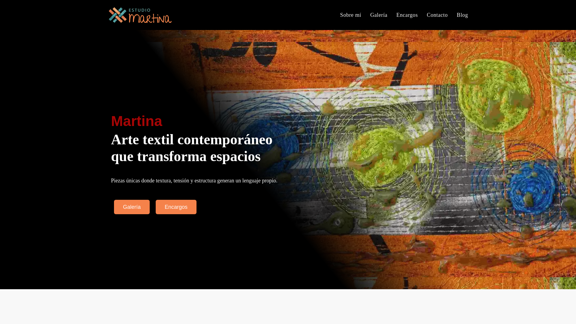 website screenshot of https://estudiomartina.com/