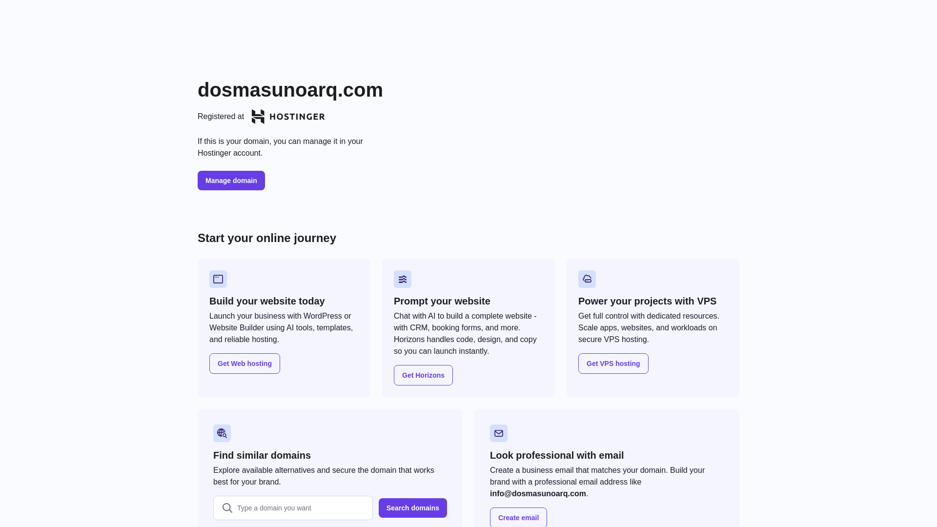website screenshot of https://dosmasunoarq.com/