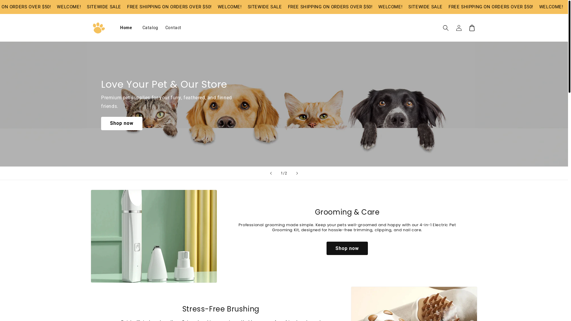 website screenshot of https://pawziverse.store/