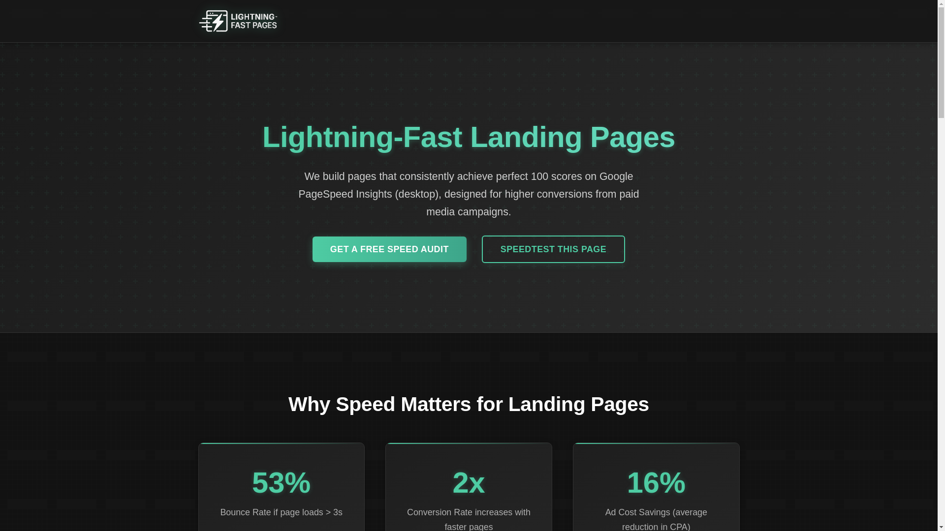 website screenshot of https://lightning-fast-pages.pages.dev/