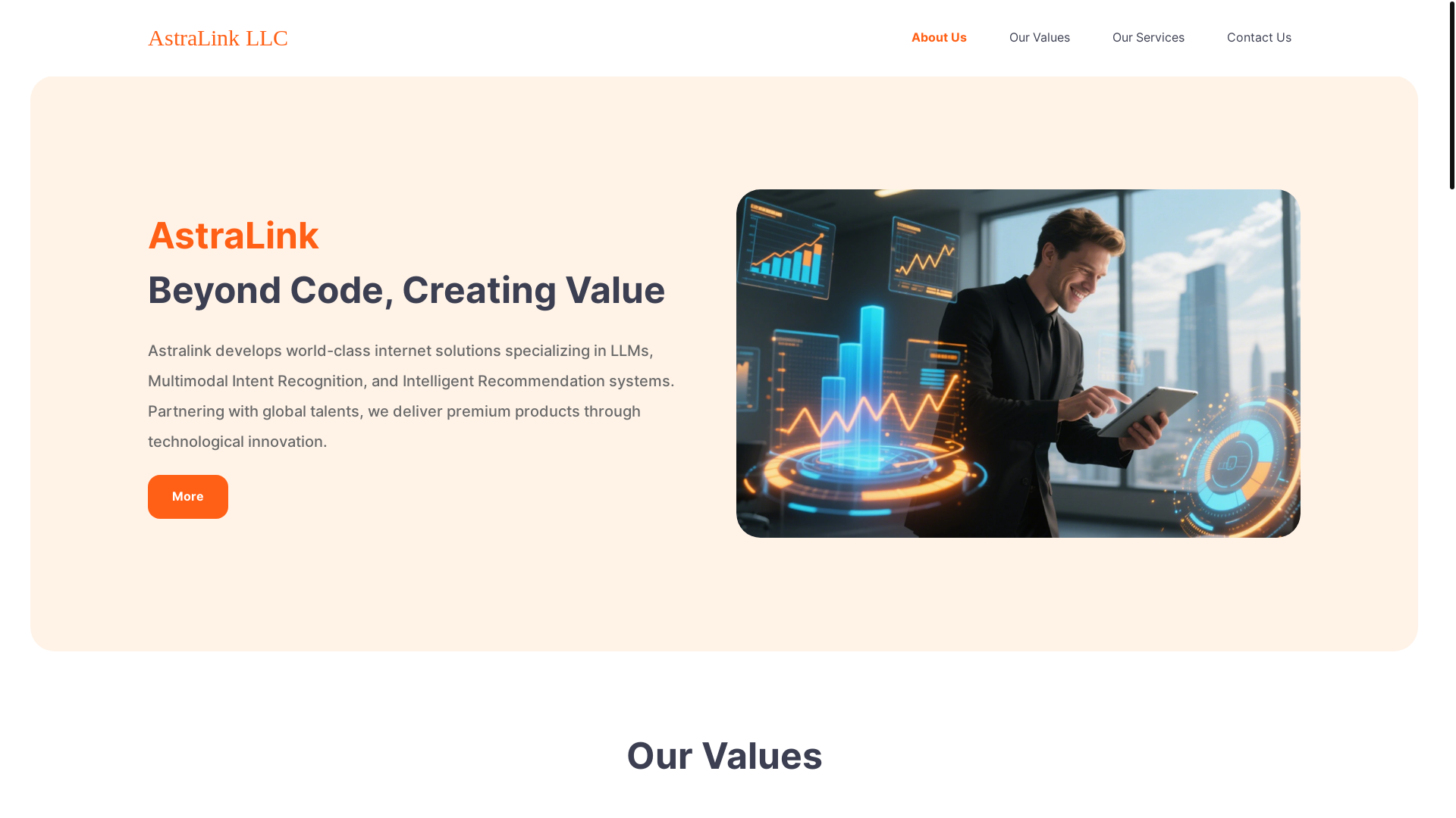 website screenshot of https://astralink-llc.com/