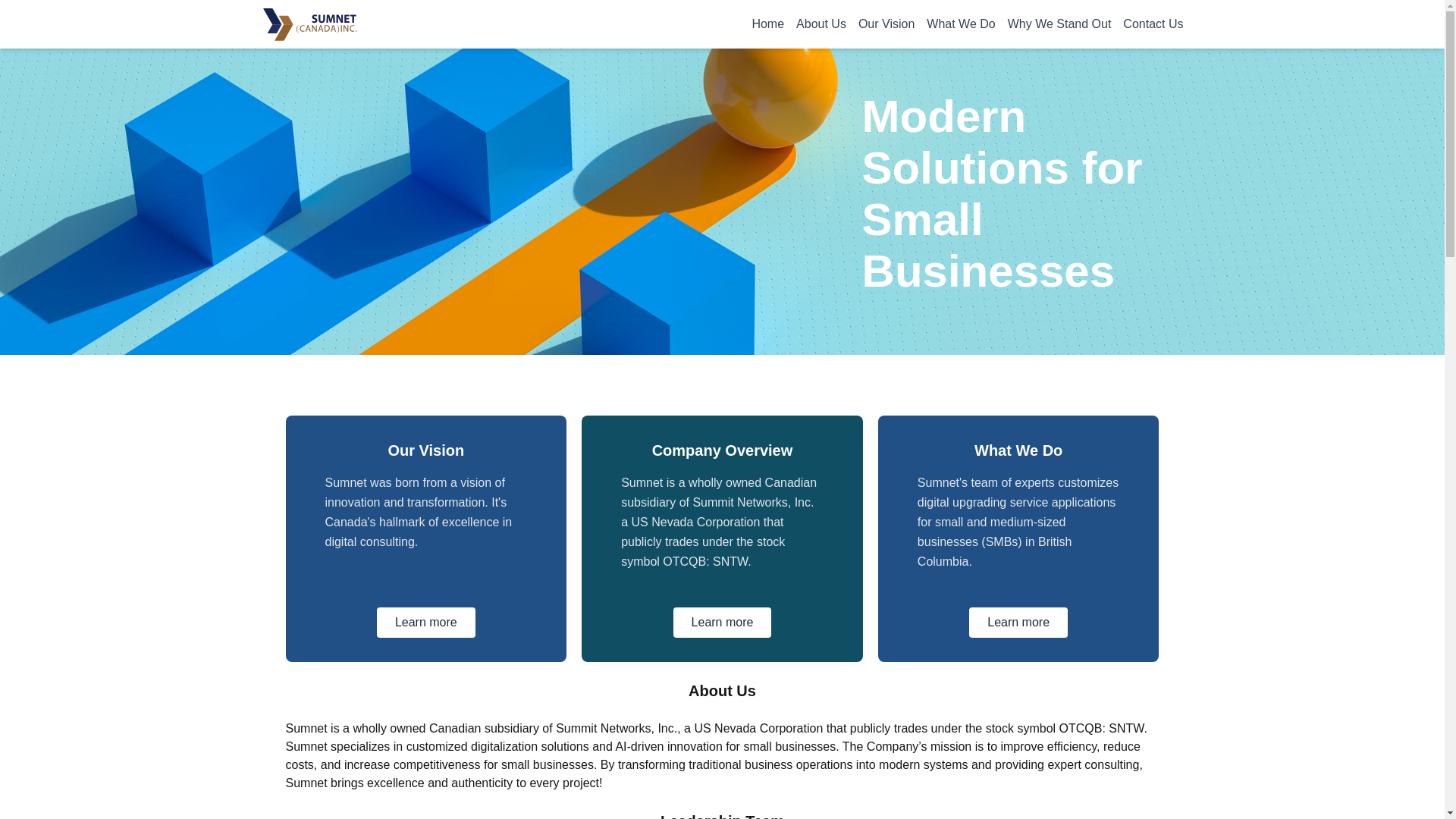 website screenshot of https://sumnetca.com/