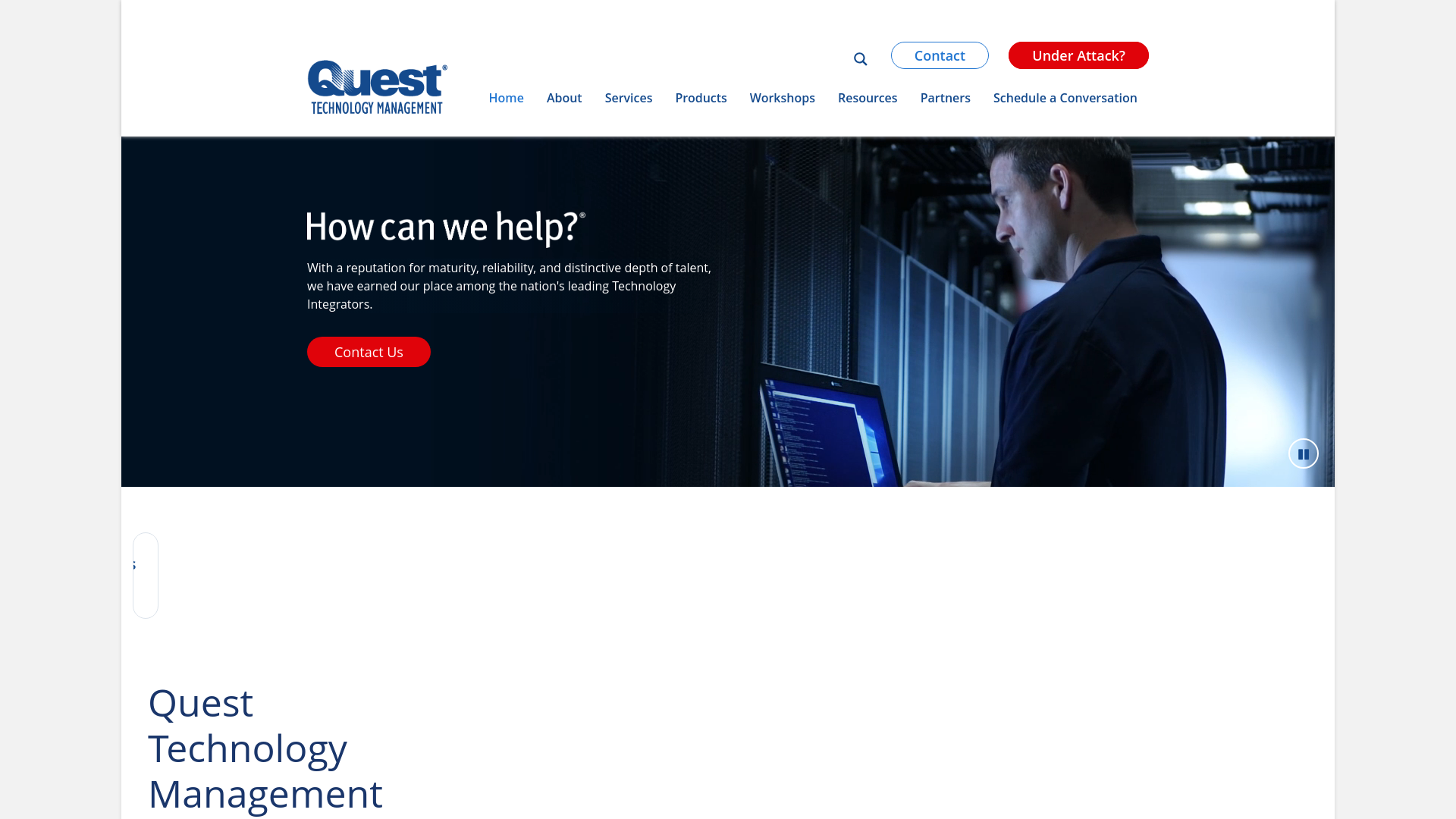 website screenshot of https://questsysworkplace.com