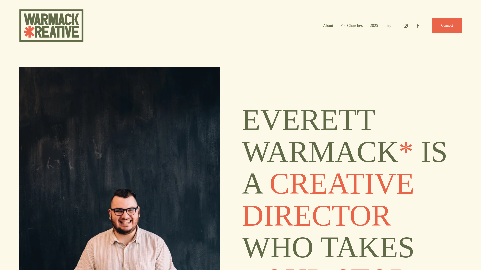 website screenshot of https://warmackcreative.com