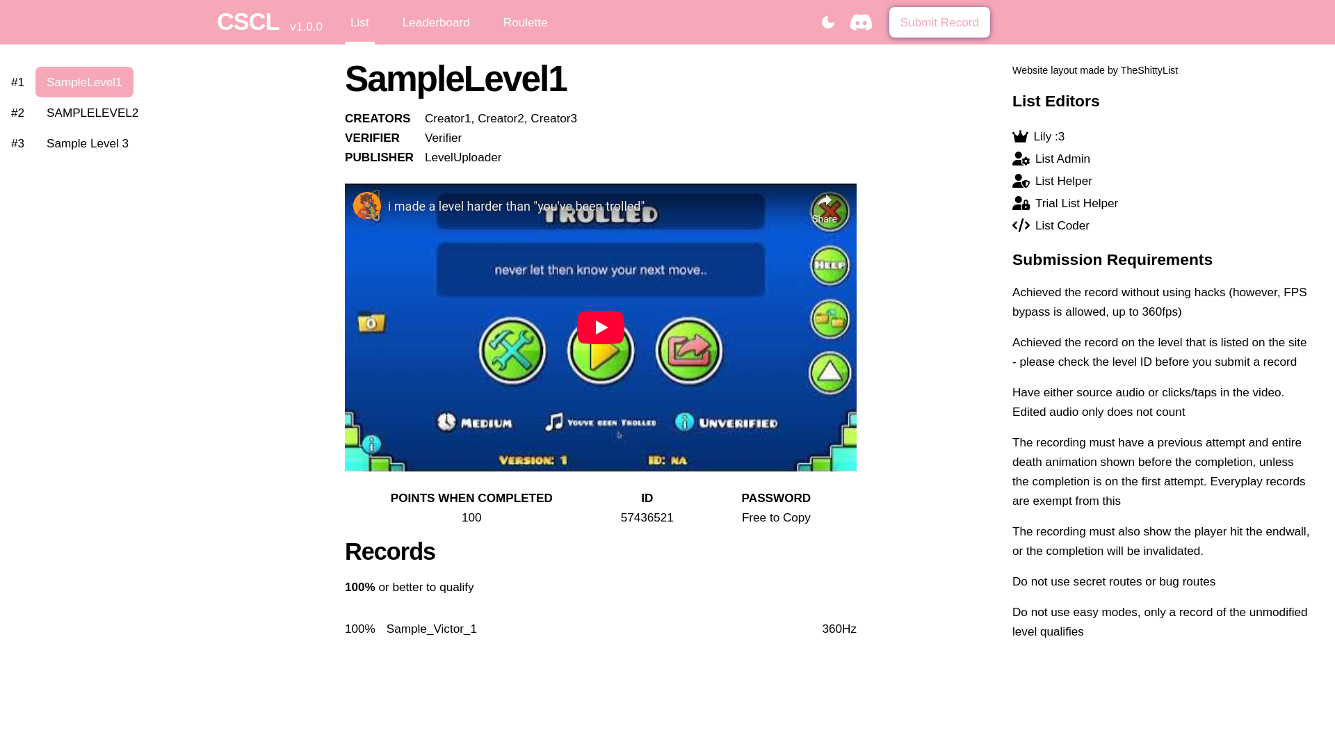 website screenshot of https://controlledspamchallengelist.pages.dev/