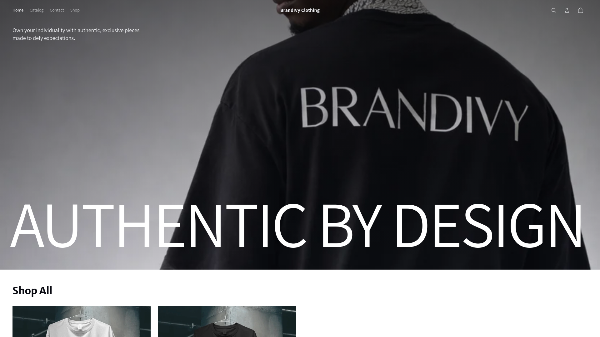 website screenshot of https://brandivyclothing.com/