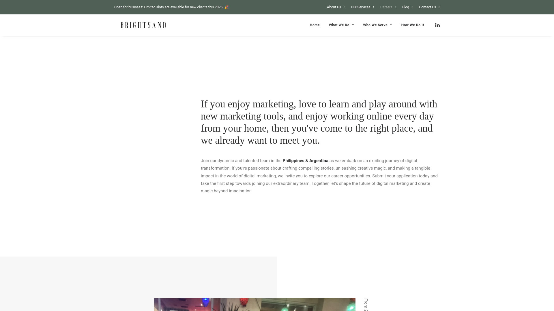 website screenshot of https://brightsanddesigns.com/careers/