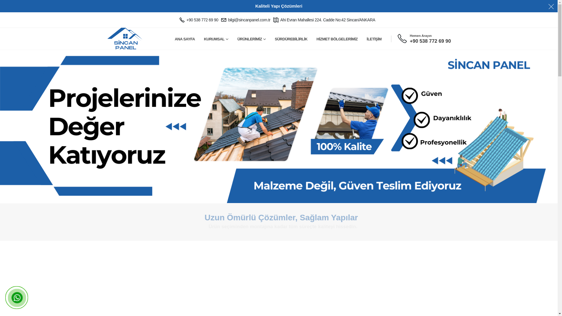 website screenshot of https://sincanpanel.com.tr/