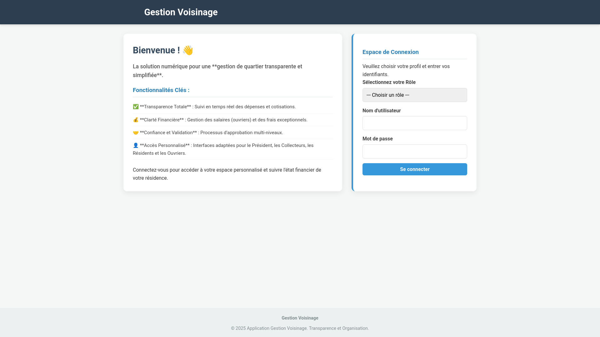 website screenshot of https://gestion22voisinage.com