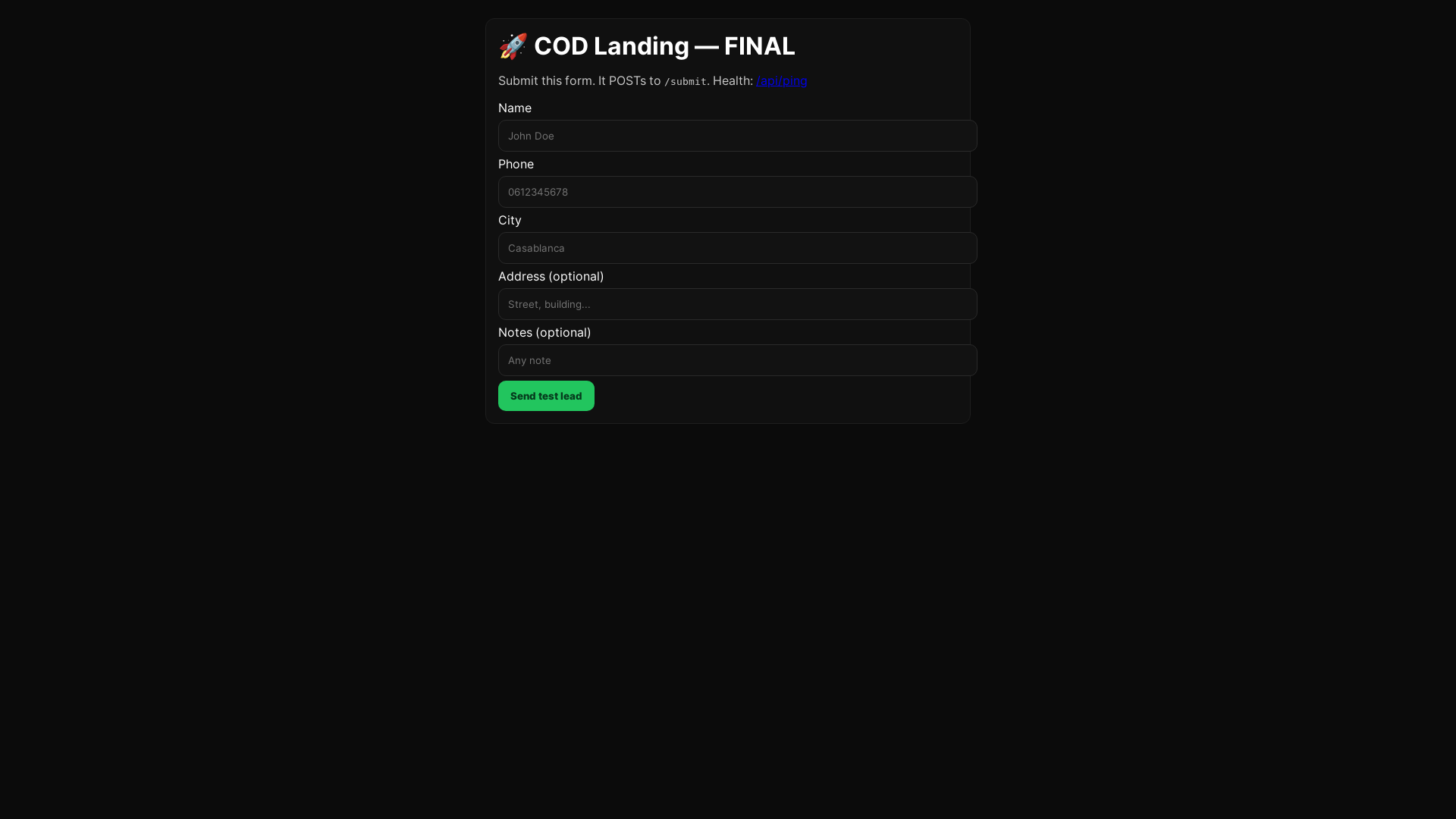 website screenshot of https://codtest.pages.dev/
