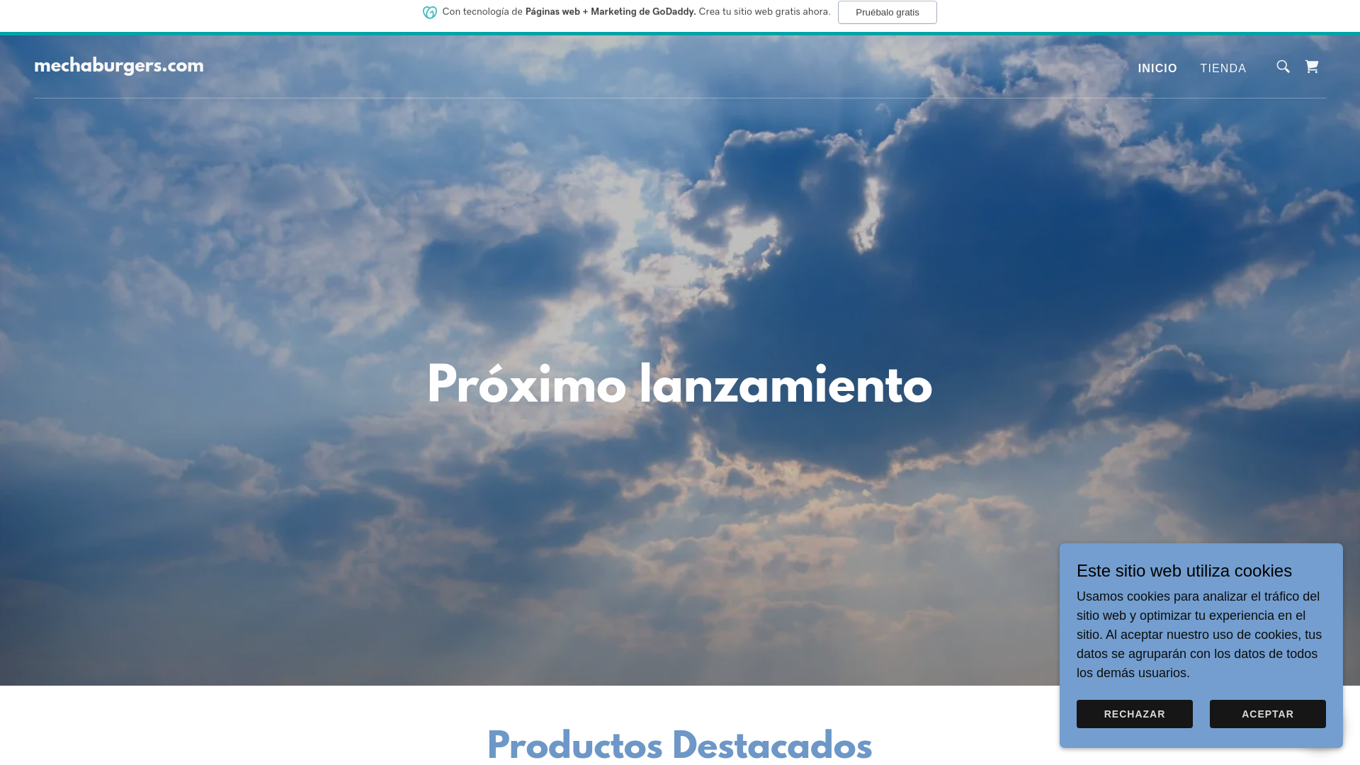 website screenshot of https://mechaburgers.com/