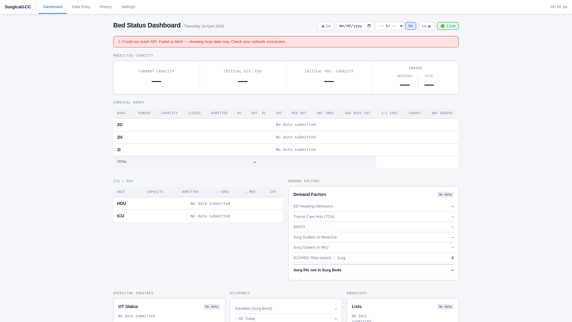 website screenshot of https://surgical-dashboard.pages.dev/
