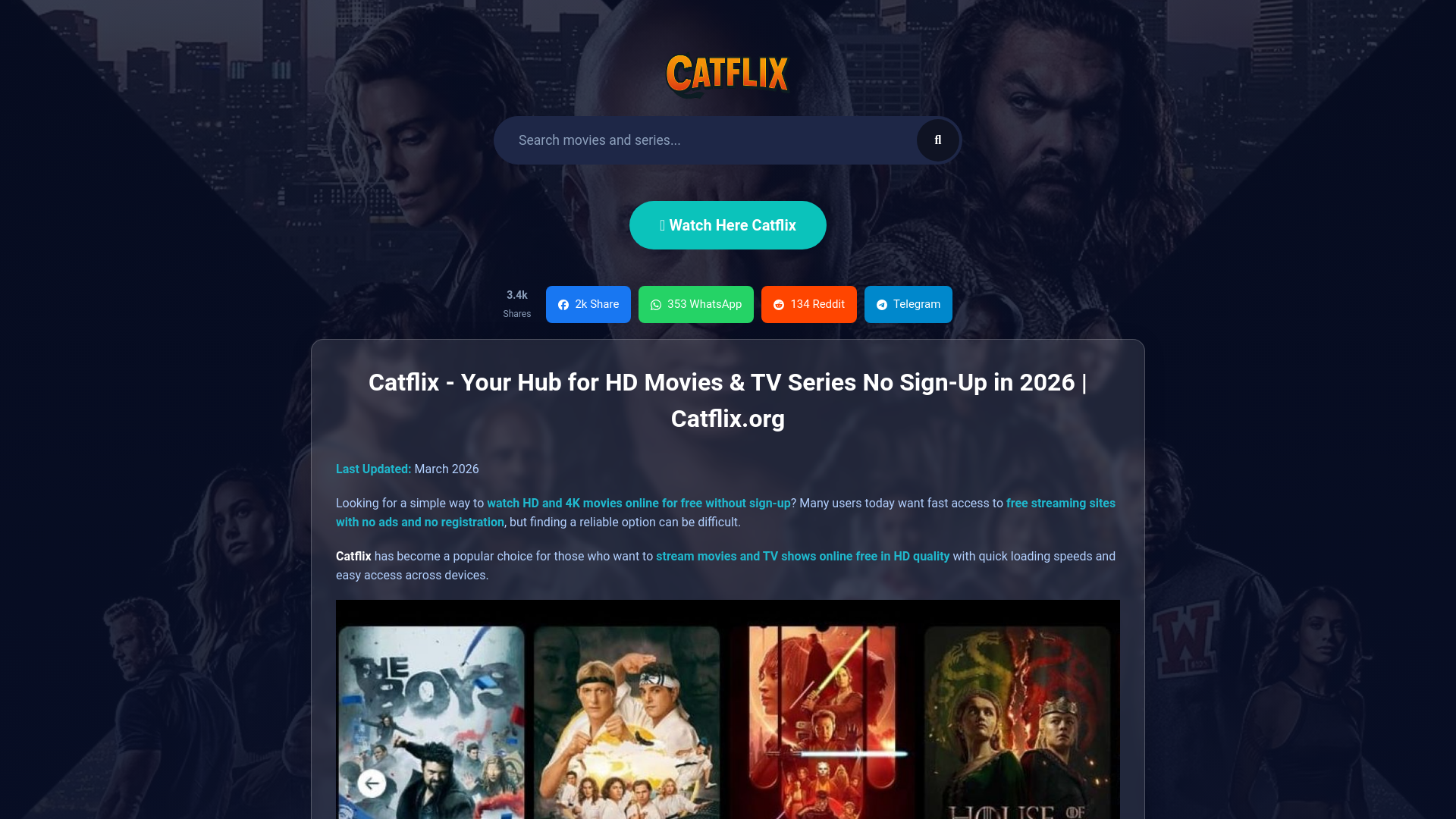 website screenshot of https://catflix-t01.pages.dev/