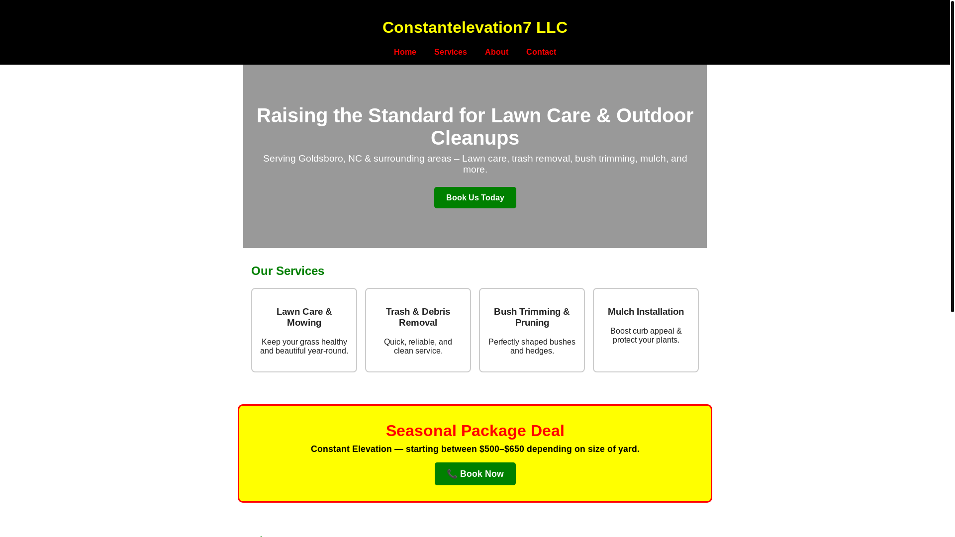 website screenshot of https://constantelevation7llc.com/