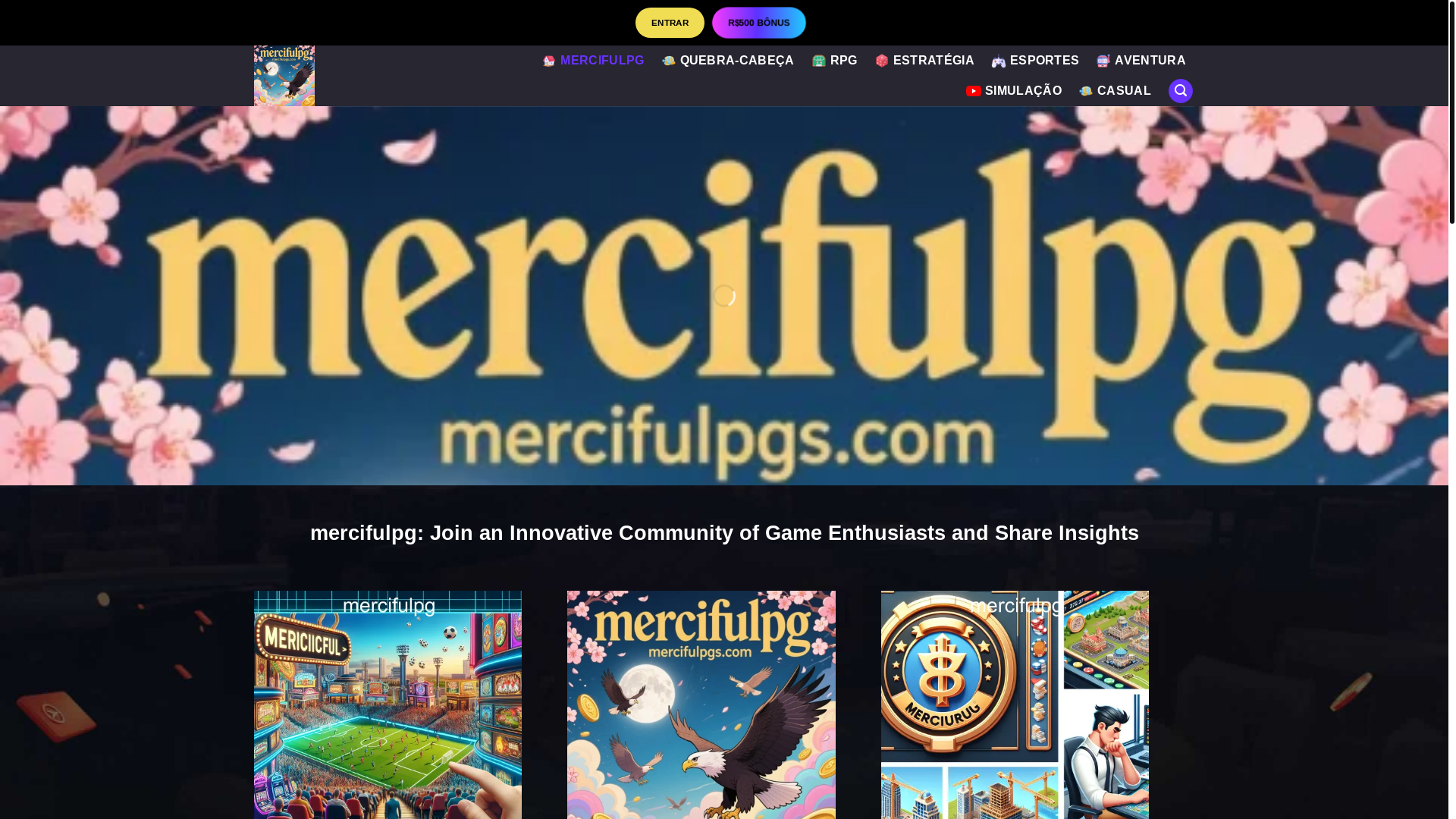website screenshot of https://mercifulpgs.com/