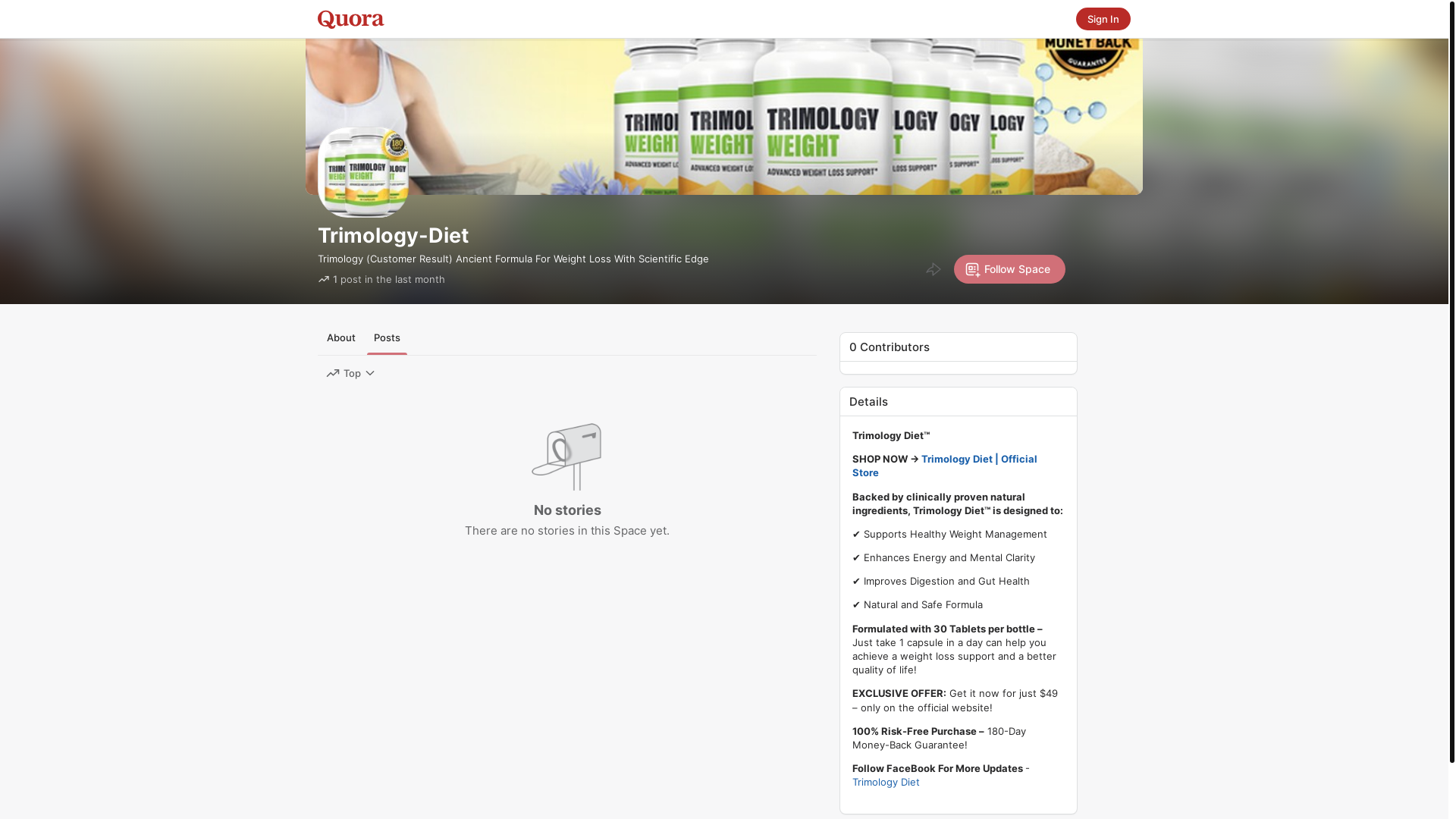 website screenshot of https://trimologydiet.quora.com/