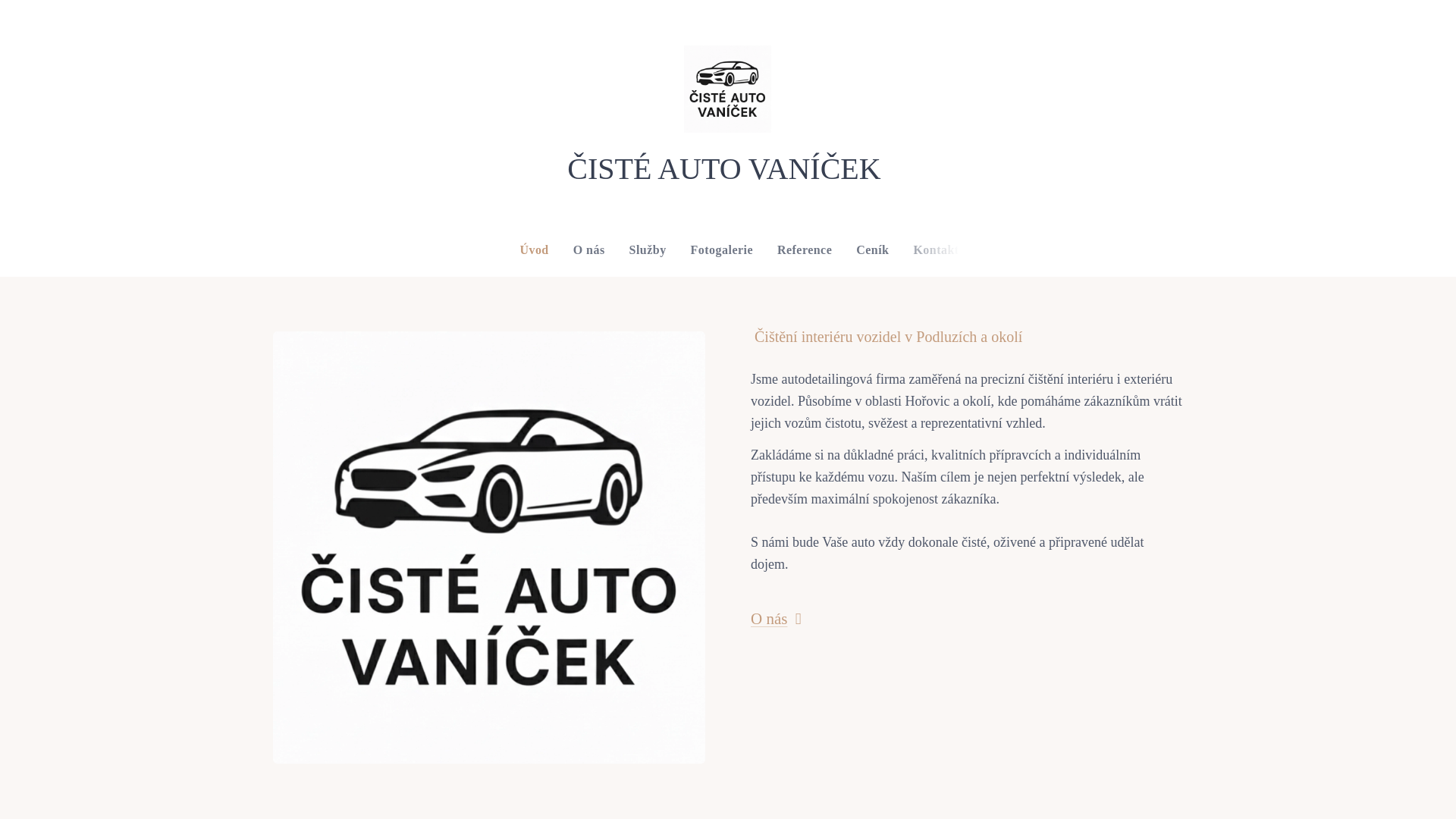website screenshot of https://cisteautovanicek.cz