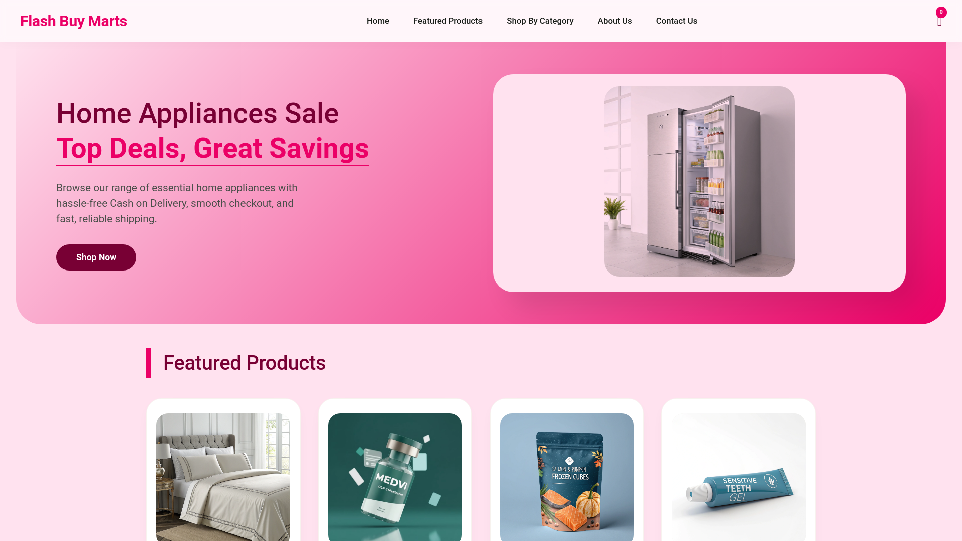 website screenshot of https://flashbuymarts.com