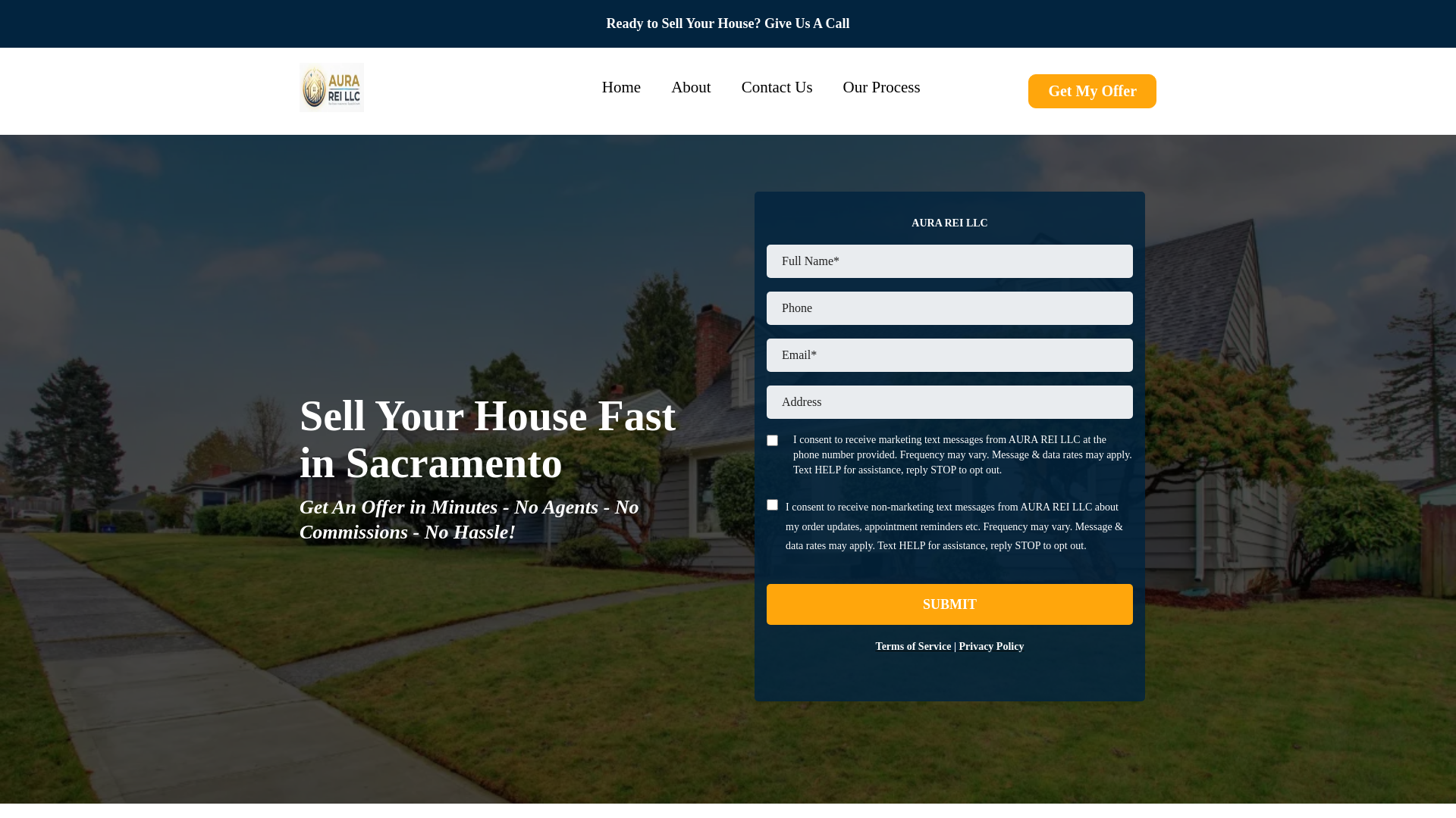 website screenshot of https://aurapropertiesllc.org